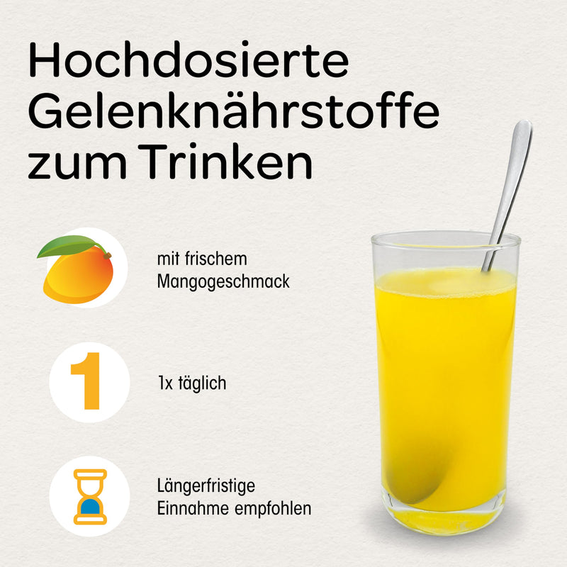 [Australia] - Dr. Böhm Joint complex intensive: For joints, bones, cartilage & intervertebral discs, drinking powder with joint nutrients, calcium & vitamin D, with mango flavor, 30 pieces 