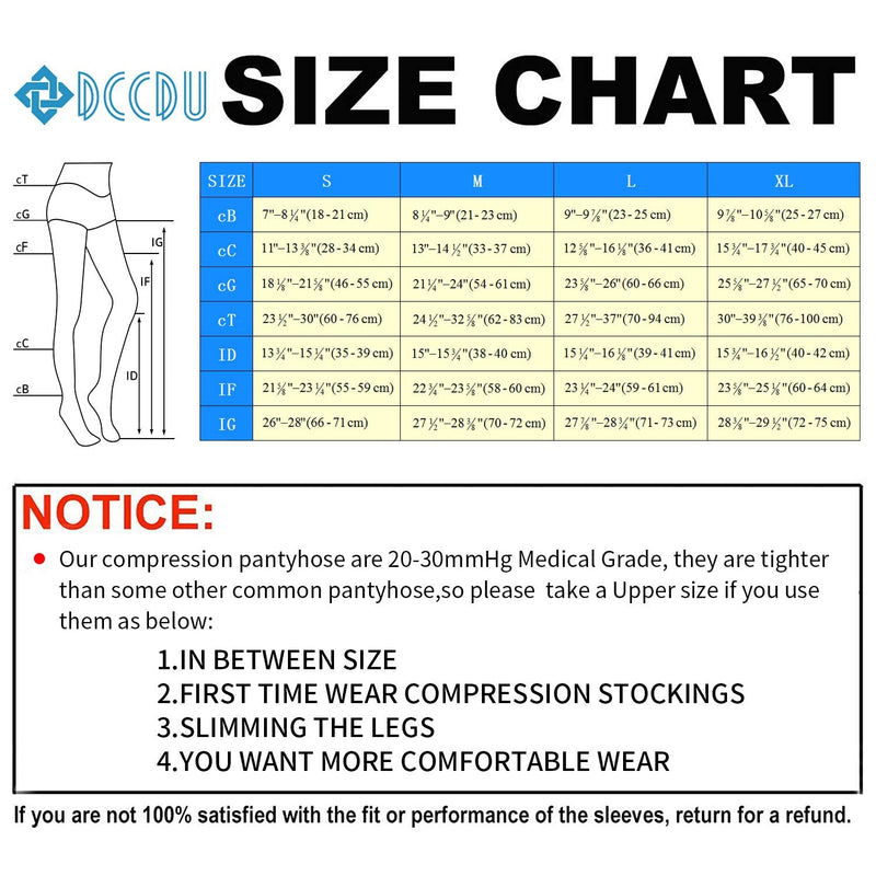 [Australia] - Medical Compression Pantyhose for Women Support 20-30 mmHg Treatment Swelling, Edema Varicose Veins Waist high compression stockings Close Toe Black Large (Pack of 1) 