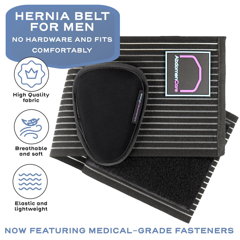 Abdomencare Plus Size Umbilical Hernia Belt For Men and Women | Hernia Belts For Men Abdominal With 2 Unique Compression Pads | Plus Size Hernia Belt For Women Abdominal | Adjustable Support | 2XL/XXL Black