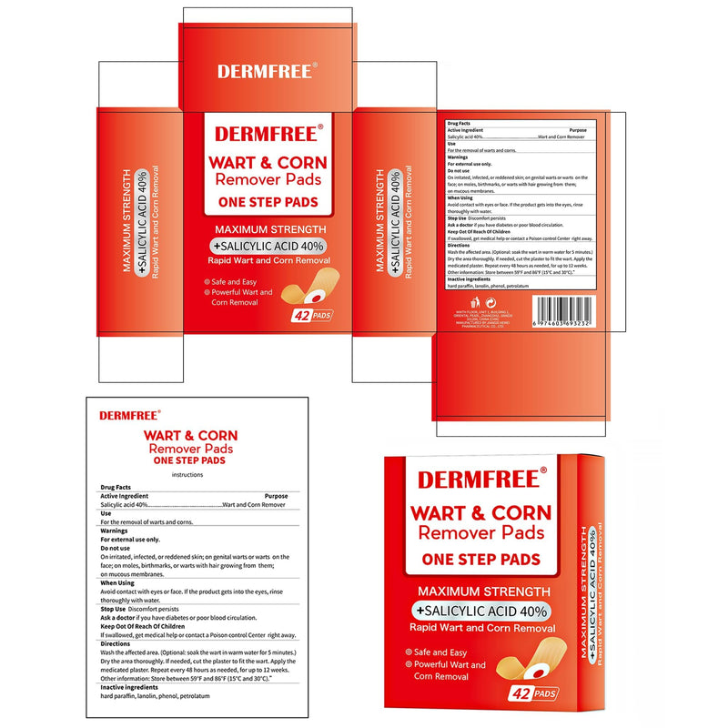 [Australia] - Wart Corn Remover Pads for Toes Feet, 42 Count 40% Salicylic Acid Extra Strength Bandages, Corn Callus Wart Remover Cushions Patches for Plantar Foot, Safe Effective Treatment Removal for Men Women 