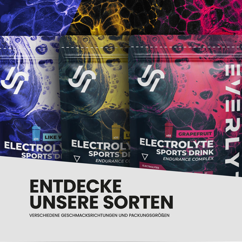 [Australia] - EVERLYTE Grapefruit Electrolyte Powder with Sodium, Potassium, Calcium, Magnesium & Chloride for Optimal Hydration / 35 Uses Low Calorie Sports Drink Powder / Natural, Vegan, Low Sugar Bag 