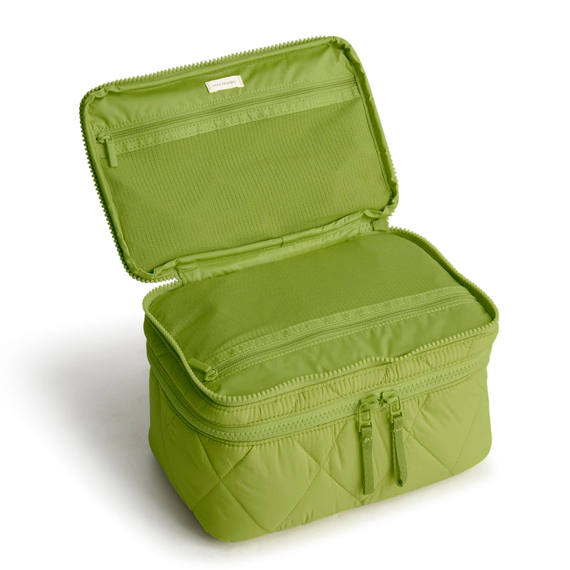 Vera Bradley Women's Featherweight Brush Up Cosmetic Case, Spinach Green, One Size