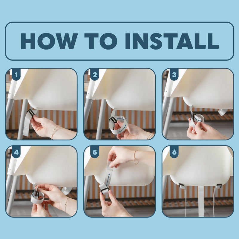 [Australia] - Today's Kids High Chair Straps Replacement Compatible with IKEA Antilop High Chair - Heavy Duty 3 Point Harness Seat Belt, Adjustable Durable Polyester, Soft & Comfortable on Baby's Skin - Gray 