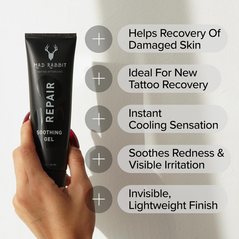 [Australia] - Tattoo Aftercare Soothing Gel & Moisturizer As Seen on Shark Tank - Premium Tattoo Supplies for New Tattoo Care, Anti-Itch - Tattoo Care Gel Made with Clean Ingredients 