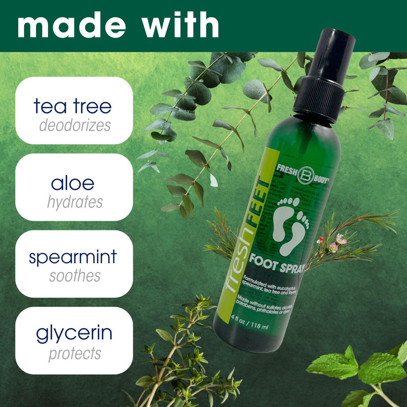 [Australia] - Fresh Body FB Fresh Feet Odor Fighting Spray with Essential Oils for Feet & Shoes, 4 Ounce Spray Bottle (2 Pack) 2 Pack 
