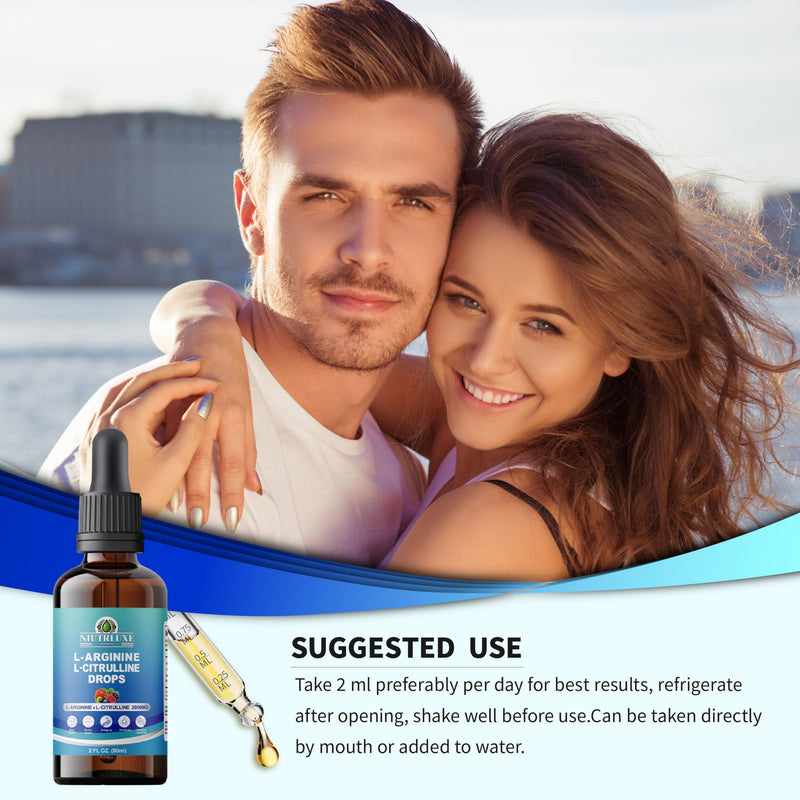 [Australia] - L-Arginine L-Citrulline Drops Liquid, L-Arginine for Men with Boron and Zinc, High Absorption L-Arginine L-Citrulline Supplements, Sublingual Liquid L-Arginine 1000 mg,Vegan, Non GMO, 60ml 