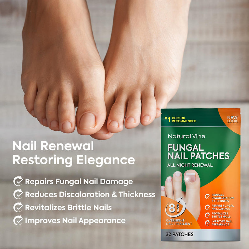 Toenail Fungus Treatment Extra Strength: Day & Night System with 1% Tolnaftate Fungal Nail Patches 32Pcs, Nail Fungus Treatment Liquid 15mL & Nail Repair Cream 20g Nail Patches & Liquid & Cream Kit