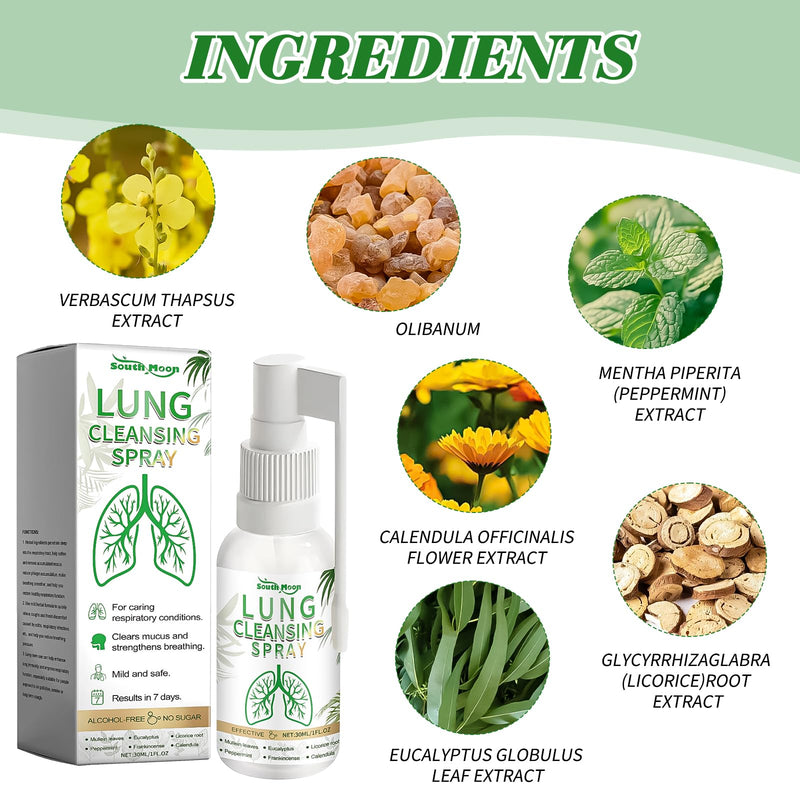 [Australia] - Lung cleansing, herbal lung spray, 2 pieces 30 ml, herbal lung cleansing spray, herbal spray suitable for daily use 