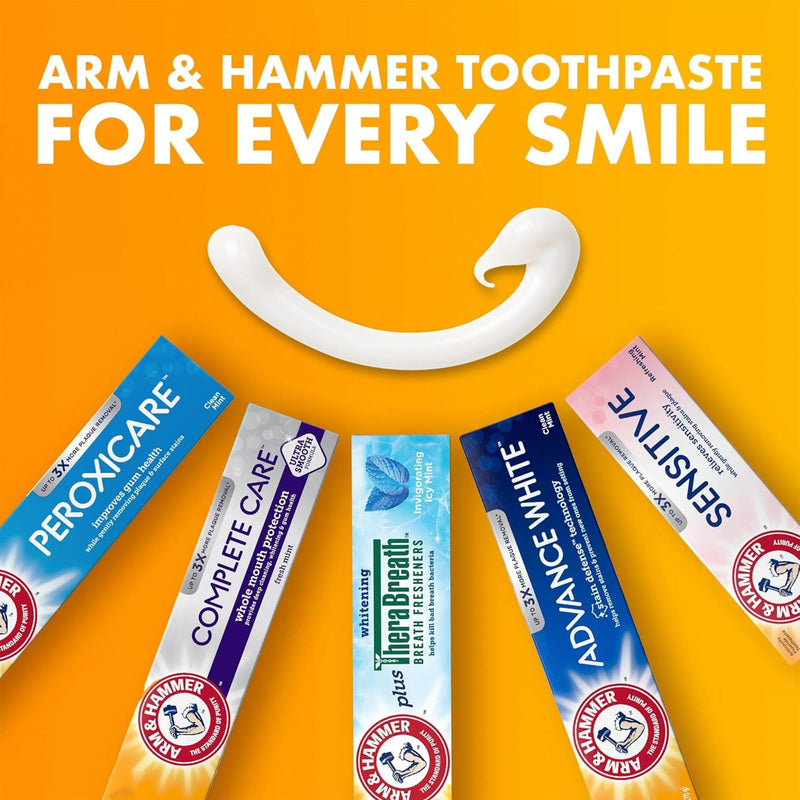 [Australia] - ARM & HAMMER Essentials Whiten & Strengthen Fluoride Toothpaste-4 Pack of 4.3oz Tubes, Fresh Mint- 100% Natural Baking Soda- Fluoride Toothpaste 
