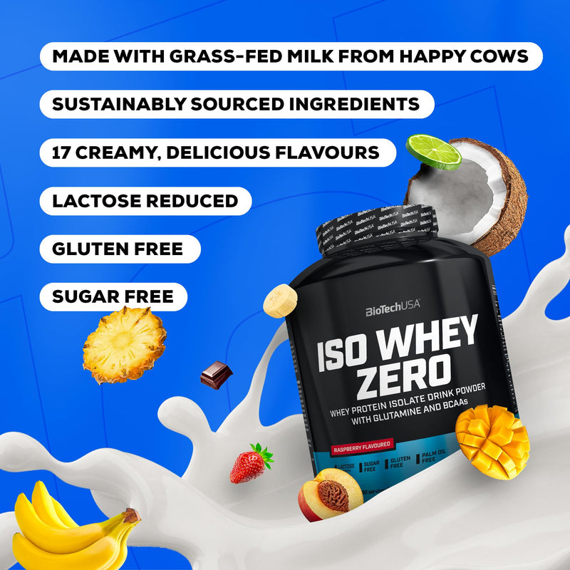 BioTechUSA Iso Whey Zero | Premium Whey Protein Isolate | Grass-Fed | Enzyme-Free | Sugar- and Gluten-Free, 454 g, Vanilla 454g