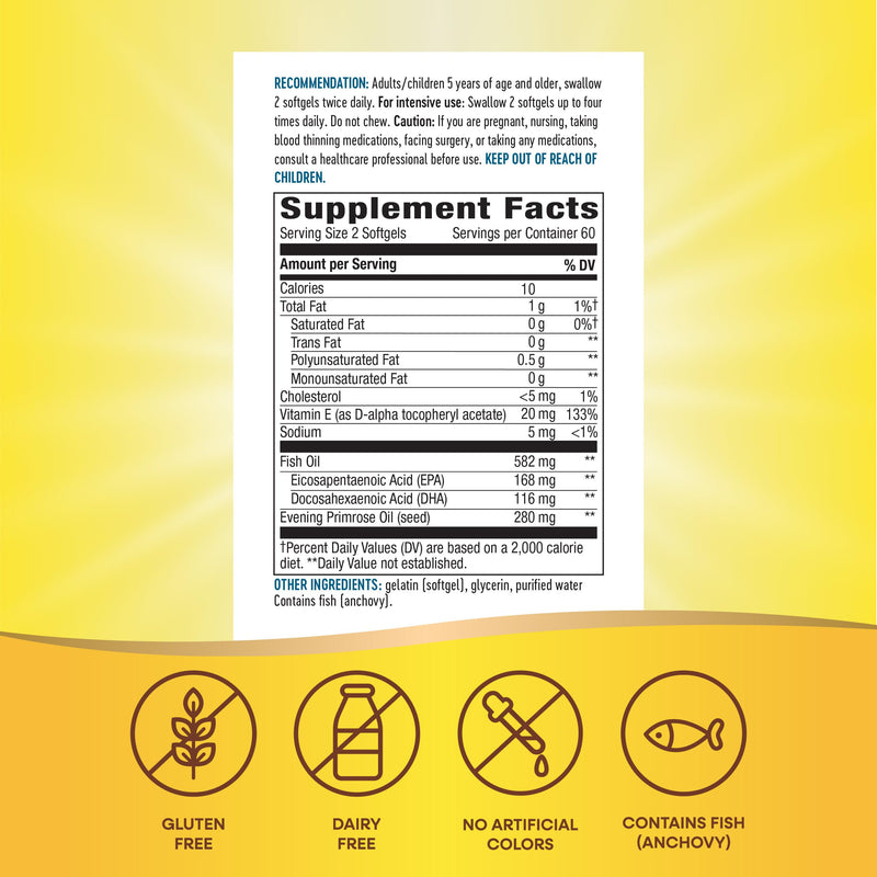 [Australia] - Nature's Way EFA Blend for Kids with vitamin E, Supports Eye and Brain Function*, 120 Softgels 120 Count (Pack of 1) 