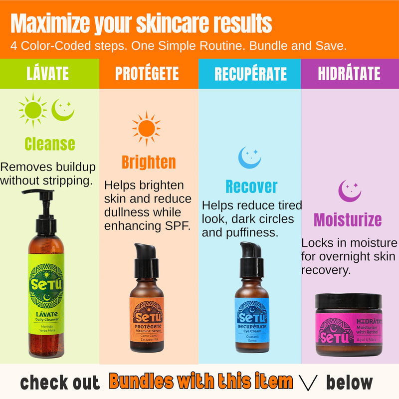 Setú PROTÉGETE Vitamin C Serum for Men - Camu Camu & Hyaluronic Acid | Dermatologist-Developed to Brighten & Even Skin Tone - Antioxidant Protection For All Skin Types