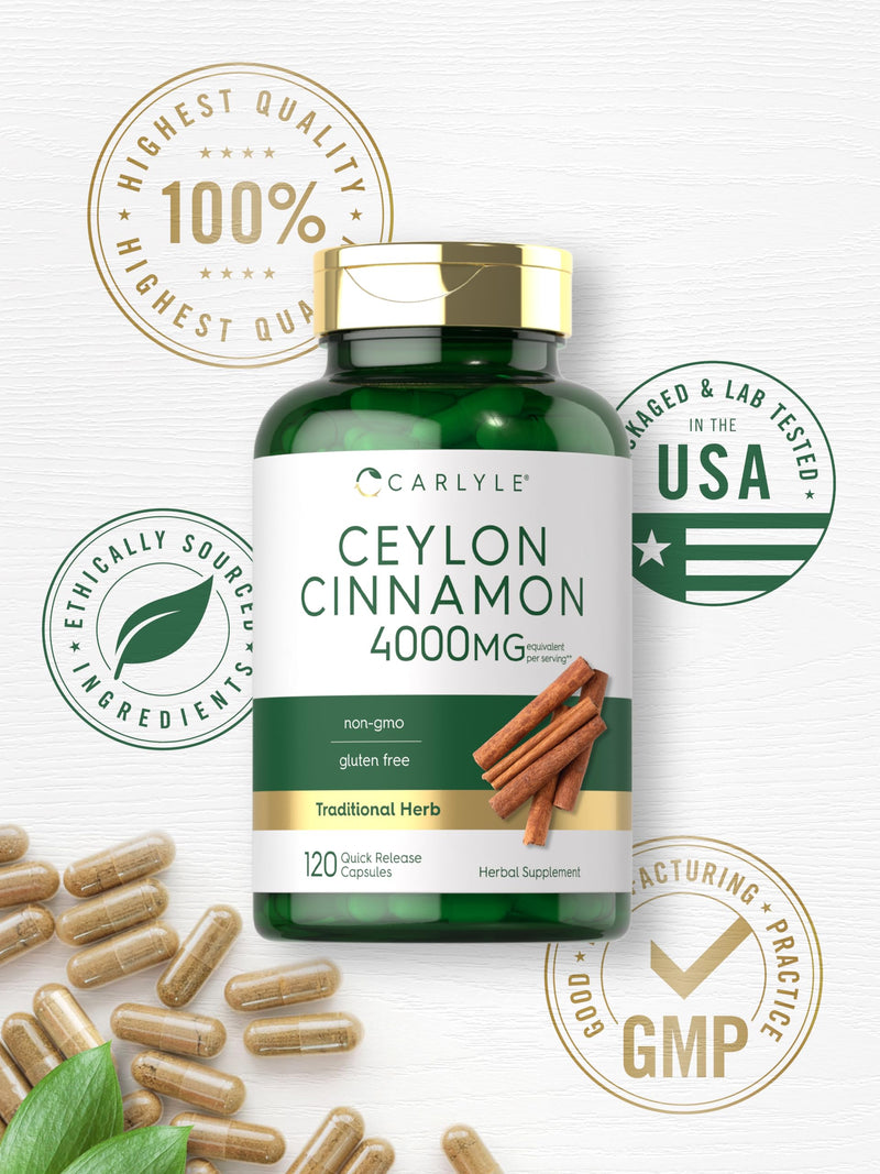[Australia] - Carlyle Ceylon Cinnamon Capsules | 120 Count | 60 Servings | Non-GMO and Gluten Free 