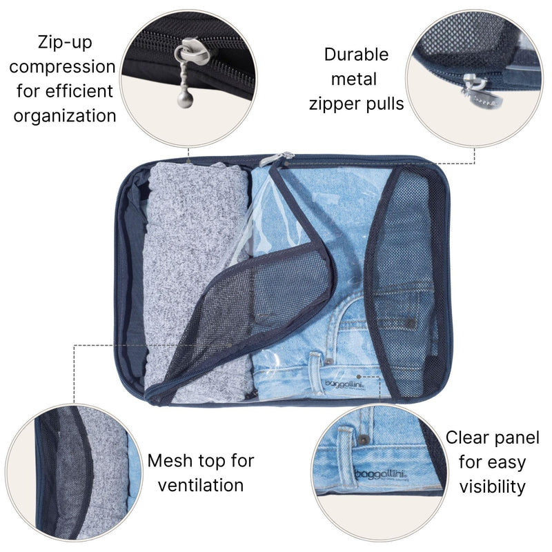 Baggallini Compression Cube 4-piece Set One Size French Navy