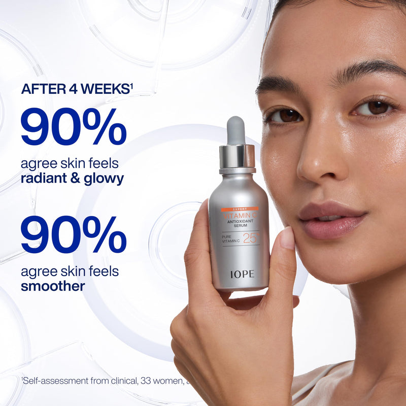 IOPE Expert Vitamin C 25% Antioxidant Serum - 25% Pure Vitamin C Face Serum - Visibly Evens Skin Tone, Enhances Radiance, and Smooths Texture – 5 Antioxidants and PHA - 0.77 fl. oz.