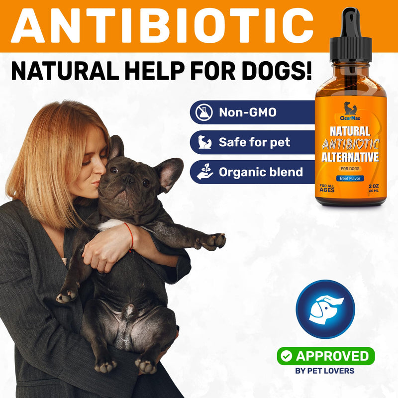 Natural Antibiotics for Dogs for Allergies, Infections, Coughs, Digestive Moments – Dog Antibiotics with Beef Flavor May Support Urination and Breathing – Organic Composition with Cranberry – 2 Oz - PawsPlanet Australia