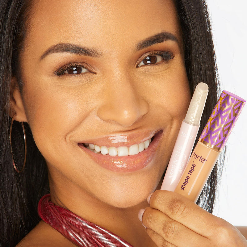 [Australia] - tarte icons shape tape concealer & maracuja juicy lip duo – Full Coverage Concealer for Dark Circles & Fine Lines with Hydrating Nourishing Lip Gloss Balm, Vegan & Cruelty Free 22N light neutral & sunflower 
