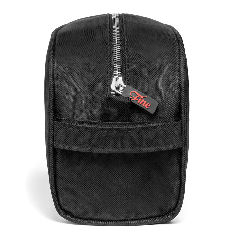Fine Dopp Kit - Men's Toiletry Bag for Travel, Large Capacity, Durable Luggage Quality Vinyl, Water Resistant Liner, Organize Shaving Supplies & Bathroom Essentials, Black