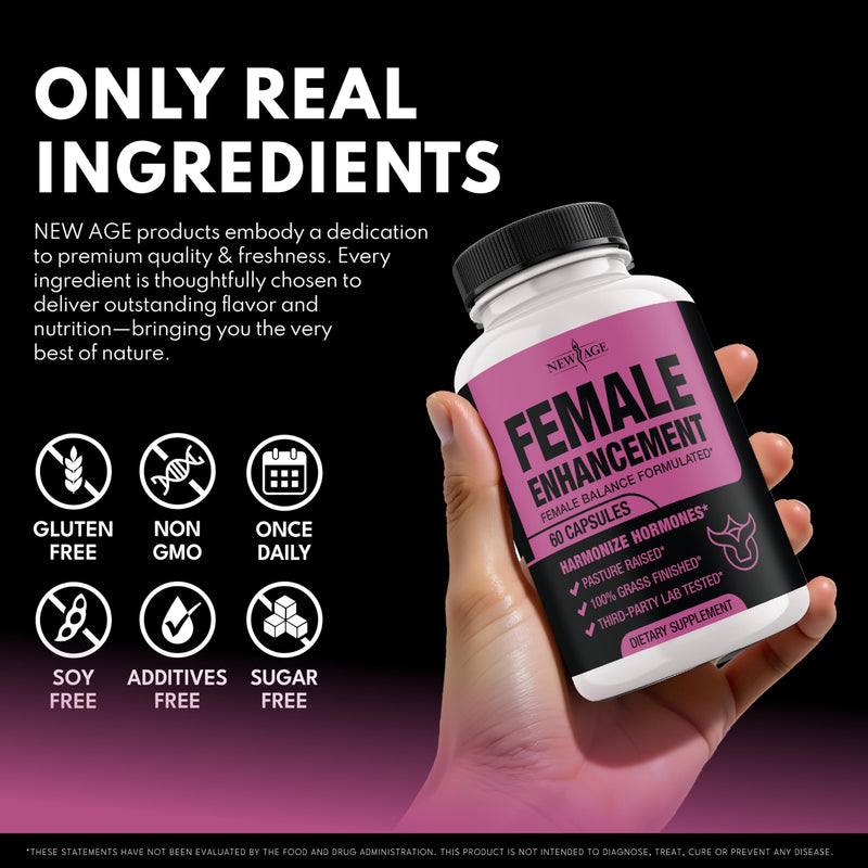 NEW AGE Beef Organ Supplement for Women – Supports Hormone Balance, Energy & Wellness – Pasture Raised Superfood – Liver, Heart, Kidney, Uterine Tissue – Ovary, Uterus, Fallopian Female Support -60 60 Count (Pack of 1)