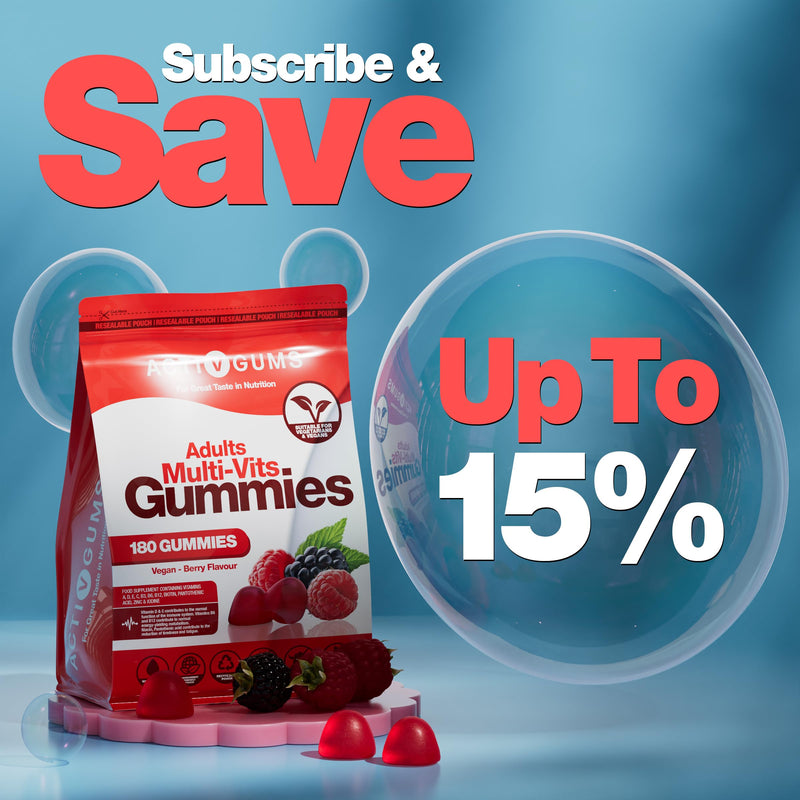 Adults Multivitamins 180 Vegan Gummies | 90 Days Supply | 11 Essential Vitamins & Minerals A,D,E,C,B3,B6,B5,B12, Biotin, Zinc & Iodine | | Resealable & Recyclable Pouch | For Men & Women by ActivGums®