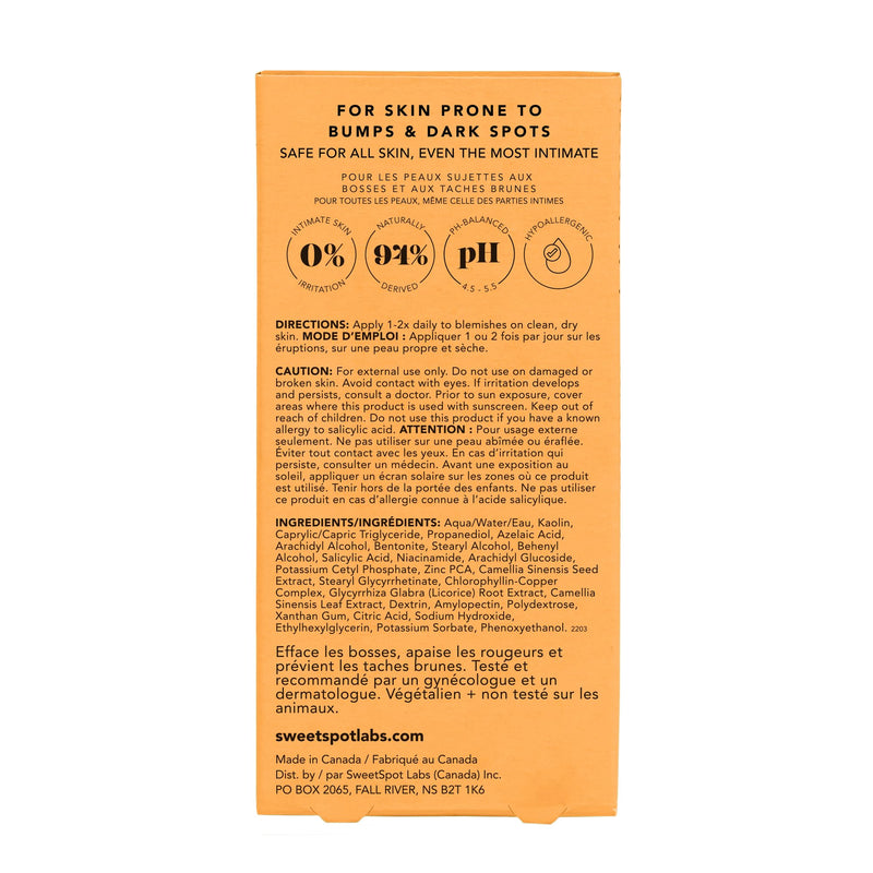 [Australia] - SweetSpot Labs Bikini & Body Bump Eraser | Treat Razor Bumps & Dark Spots | With Essential Ingredients Niacinamide & Bentonite Clay | 0.5 oz Bump Eraser (Pack of 1) 