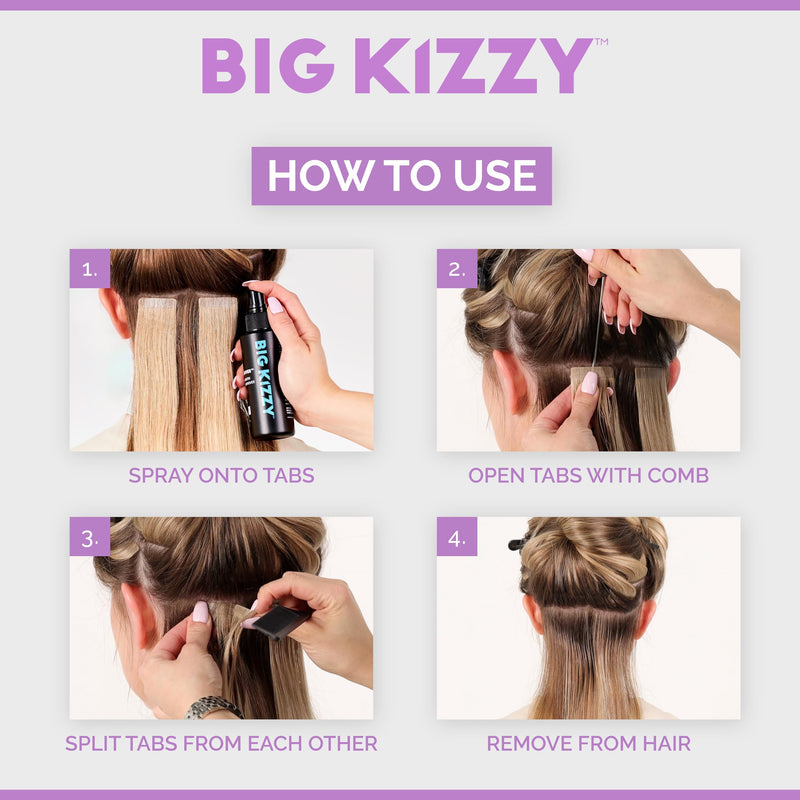 Big Kizzy Pro Remover - Keratin & Tape-in Hair Extension Remover - Professional Quality, 4oz 4 Ounce
