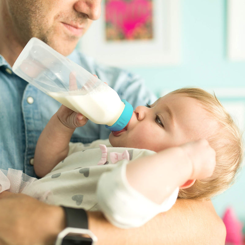 [Australia] - Evenflo Feeding Classic Clear Plastic Standard Neck Bottles for Baby, Infant and Newborn - Teal/Green/Blue, 8 Ounce (Pack of 12) 