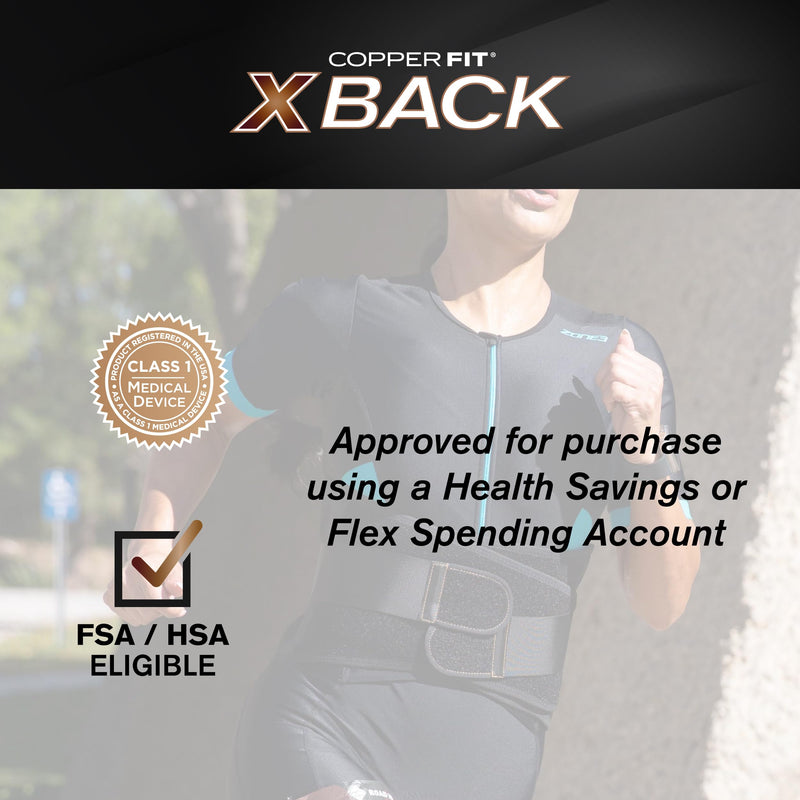 [Australia] - Copper Fit X-Back Brace for Lower Back Pain, Lumbar Support, Herniated Disc, Sciatica, Arthritis – Adjustable, Breathable Design - for Men and Women (Large/XLarge) Large/XLarge (34"-48") 