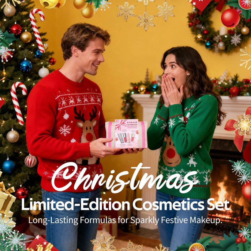 [Australia] - KIMUSE All in One Makeup Kit for Women, Girls, Teens with Makeup Bag, 4 Pcs Makeup Gifts Set Includes Lip Stain,Lip Plumper,Liquid Blush,Multi Balm Stick, Christmas Make Up Collection, Holiday Present 