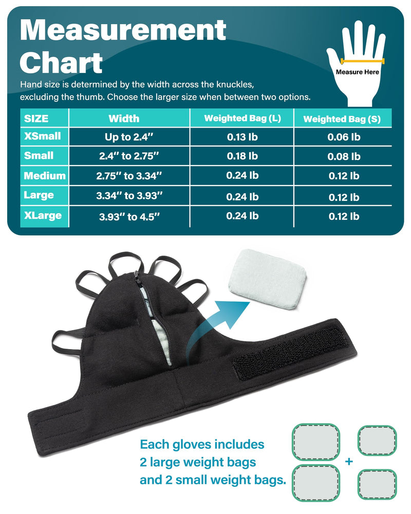 [Australia] - SteadyHand Adjustable Weighted Gloves for Hand Tremors, Weighted Wrist Strengthening Tool Utensils for Enhanced Fine Motor Skills - Hand Solution for Parkinson's, Stroke Patients X-Large 