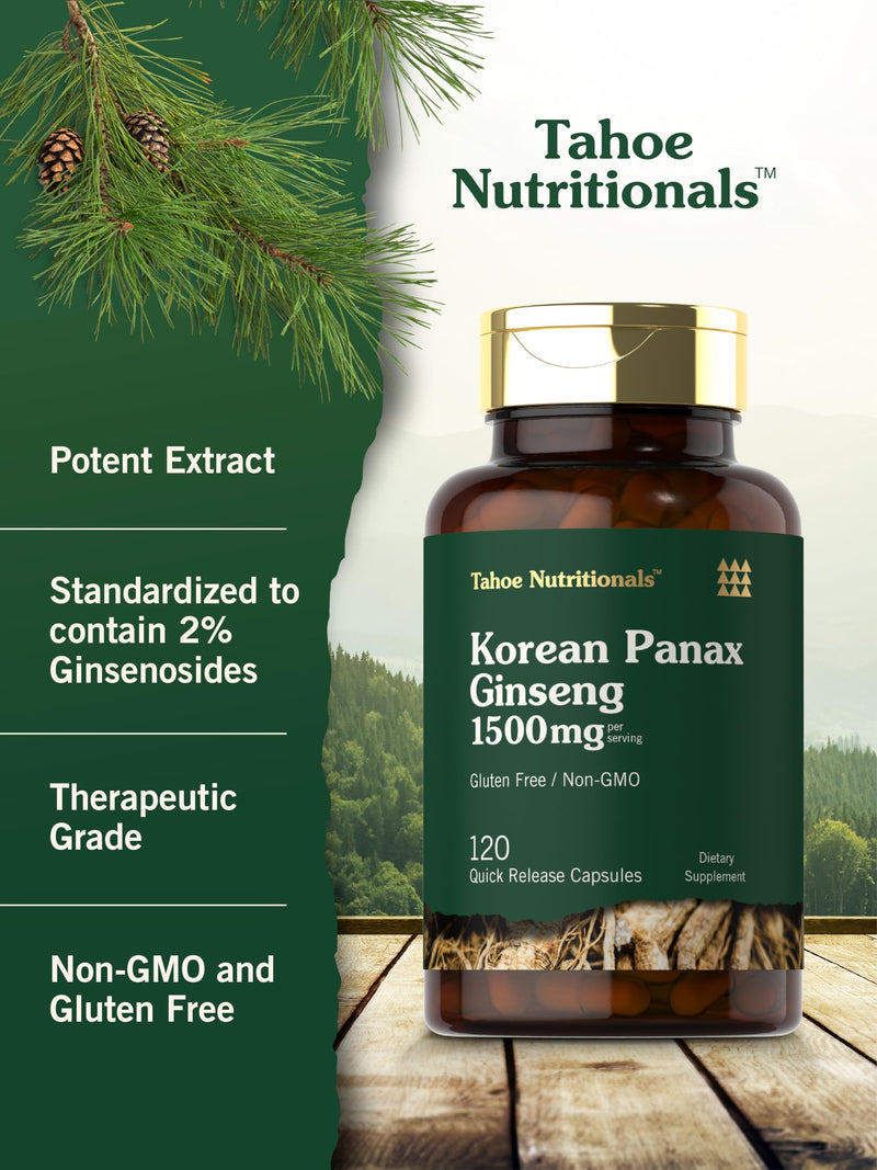 [Australia] - Carlyle Korean Panax Ginseng | 1500mg | 120 Capsules | Non-GMO and Gluten Free Supplement | Tahoe Nutritionals 
