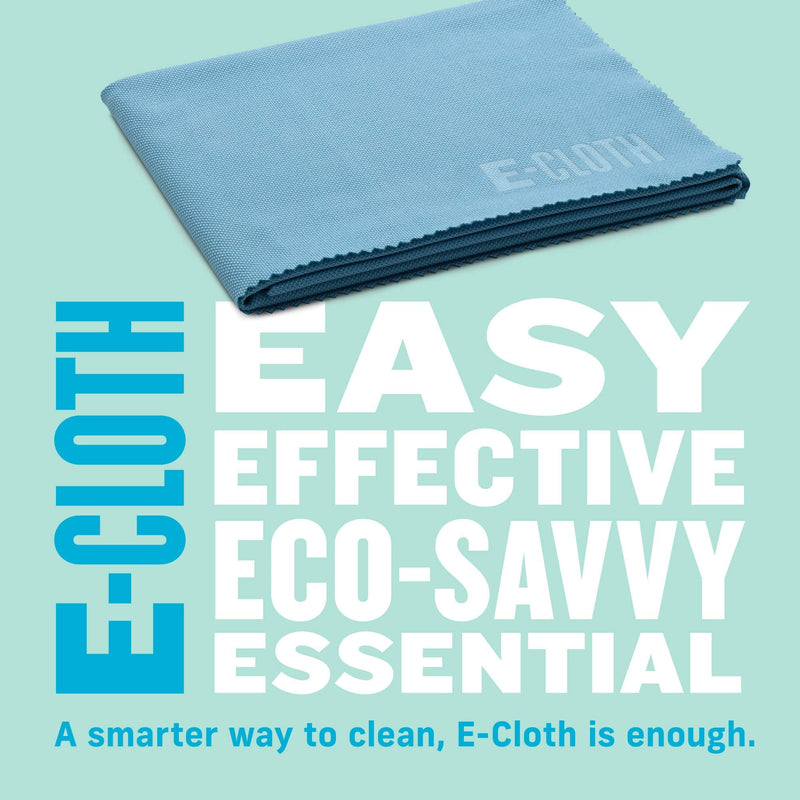 E-Cloth 4-Pack Glass & Polishing Cloth, Sustainable Microfiber Cleaning Cloth Set, Perfect Cleaner for Glass, Windows and Mirrors, Washable and Reusable, 100 Wash Promise, Alaskan Blue Alaskan Blue - 4 Pack New Version Solid