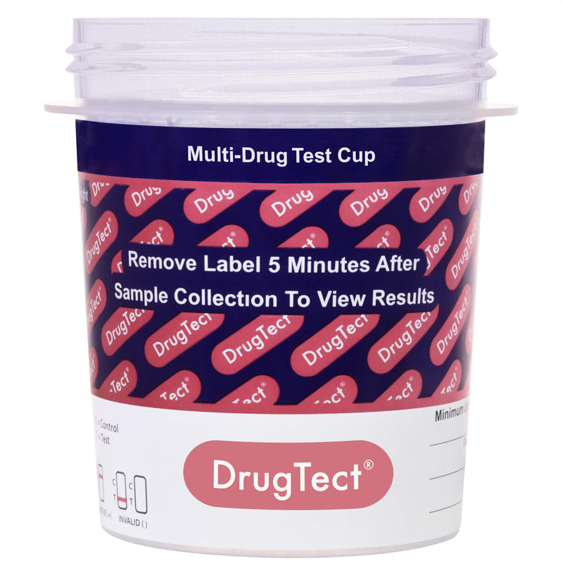 DrugTect 12 Panel Drug Test Cup - CLIA Waived Fentanyl - 1 Pack | Workplace Urine Drug Screening Including Fentanyl: AMP, BAR, BUP, BZO, COC, FYL, MDMA, MET, MOP, MTD, OXY, THC