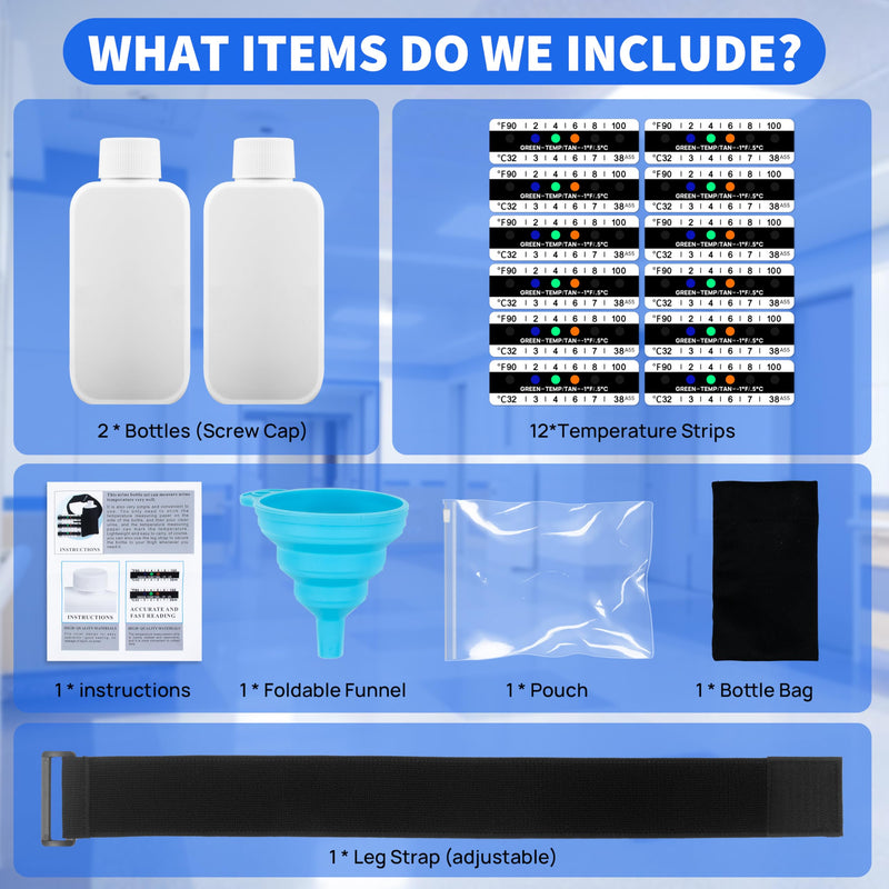 [Australia] - U Pass Leak-Proof Urine Test Kit with Funnel - Adjustable Velcro Leg Strap, Neoprene Bag, Temperature Strips - Secure & Discreet Urine Bottle for Accurate - Mess-Free Testing 