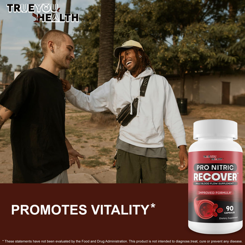 Pro Nitric Recover - Improved Formula - Our Best Blood Flow Supplement - Nitric Oxide Circulation and Vein Support - Healthy Blood Flow Circulation Supplements for Men Blood Vitamin Blood Flow Booster