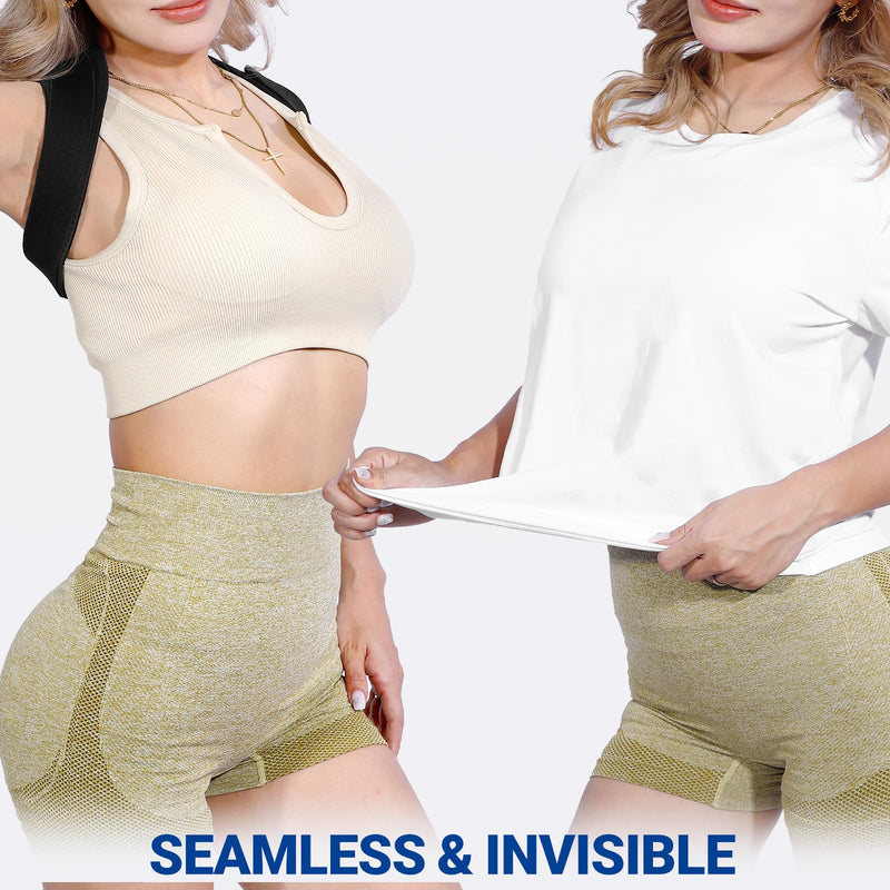 Posture Corrector for Women and Men, Adjustable Upper Back Brace, Spine Support Straightener, Neck, Shoulder, Back and Lumbar Pain Relief, Comfortable & Breathable Black 1