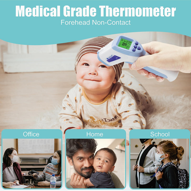 [Australia] - Amplim Digital Forehead Thermometer for Kids, Adults, and Babies - Touchless, Non-Contact Fever Thermometer with Temporal Head Function - No-Touch Thermometer for Accurate Temperature - FSA/HSA 