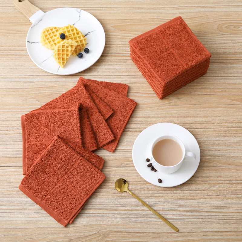 [Australia] - Dishcloths Kitchen Highly Absorbent Dish Rags 100% Cotton Dish Cloths for Washing Dishes, Cleaning (11 x 11 Inches, 12 pcs, White) 11x11 