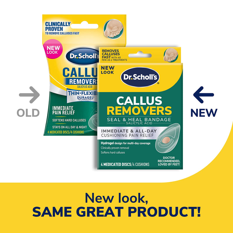 [Australia] - Dr. Scholl's CALLUS REMOVER Seal & Heal Bandage with Hydrogel Technology, 4ct // Removes Calluses Fast And Provides Cushioning Protection Against Shoe Pressure And Friction For All-Day Pain Relief 