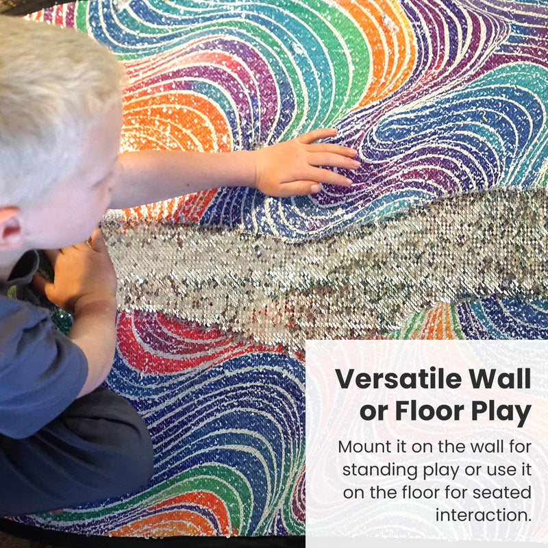 [Australia] - SENSORY4U Sensory Floor and Wall Mat for Kids – Large Sequin Flip Play Mat for Tactile Fun and Interactive Play – Reversible Fidget Rug for Playrooms, Classrooms and Bedrooms 