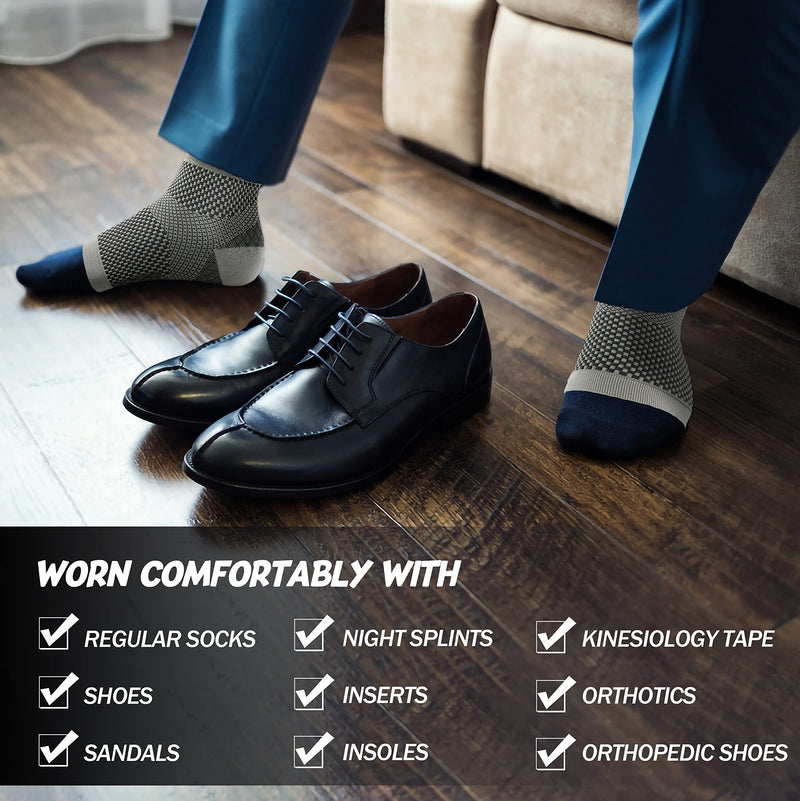 Compression Socks for Women & Men Open Toe (2 Pairs) - Best Ankle Compression Sleeve for Swelling, Achilles Tendonitis, Heel Pain & Plantar Fasciitis Relief, Gray, Medium 2pairs-Gray