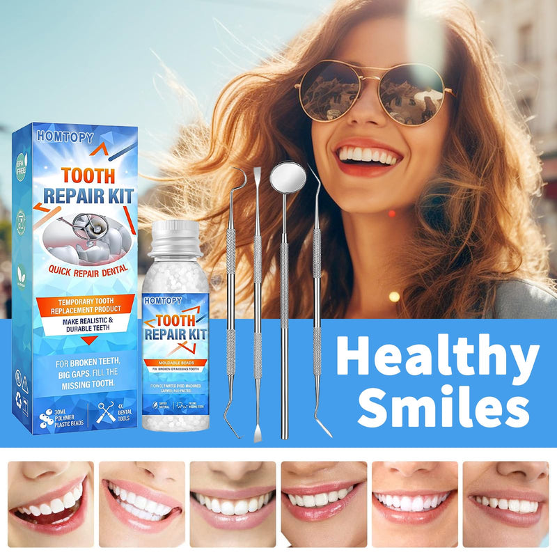 [Australia] - Tooth repair set, tooth repair set, make your own dentures, tooth glue for teeth, temporary tooth cement, artificial tooth filling for clipping on, dentures, dental care, temporary tooth repair 