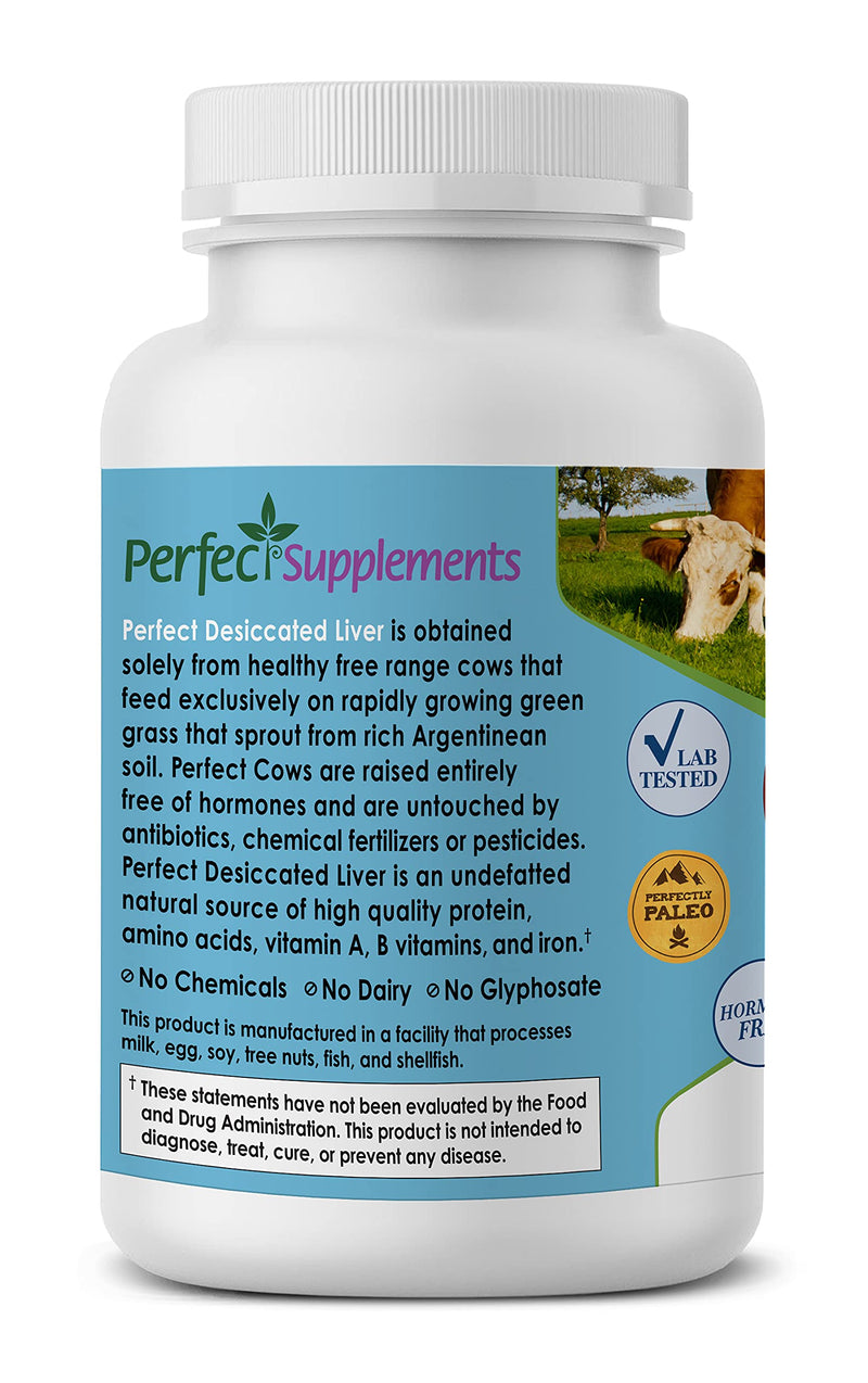 [Australia] - Perfect Supplements ‚Äì Desiccated Beef Liver Capsules Grass Fed Supplement -Natural Source of Protein, Iron, Vitamins A & B- Boosts Energy and Immunity - No Chemicals No Dairy and Hormone Free Pack of 1 