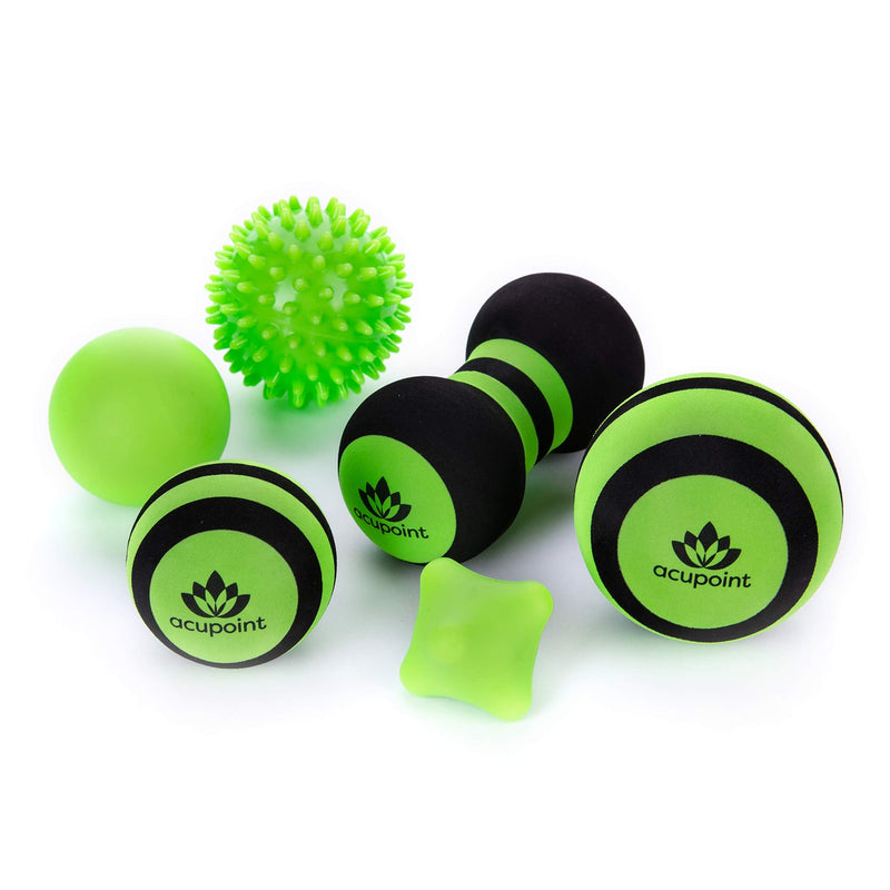 [Australia] - Massage Ball Set 6 Physical Therapy Balls (Green) with Physical Therapy Balls for Post Workout (Blue) 