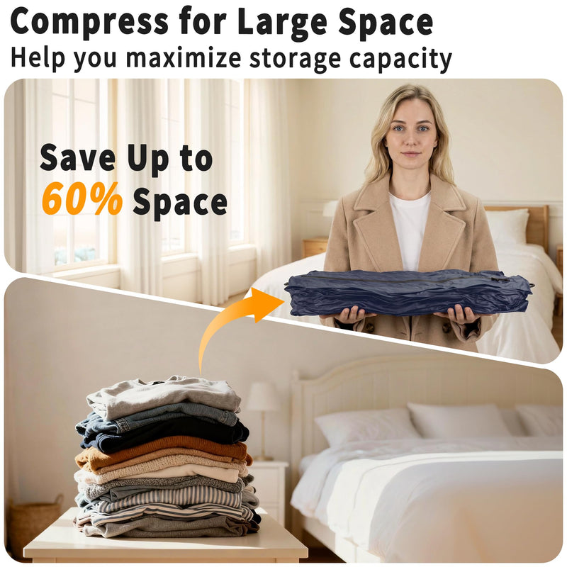 Travel Vacuum Bags with Pump,IPX8 Waterproof Vacuum Compression Bag | Suitable for Carry-On Suitcase & Travel Backpack,Space Saver Bags Packing Organizers