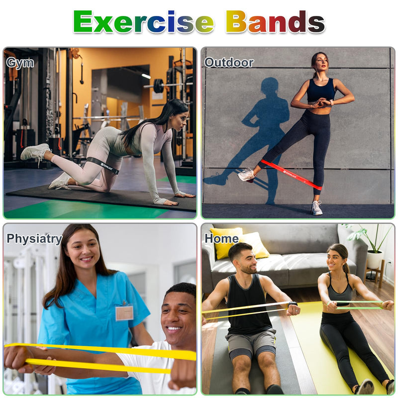 [Australia] - SZHLUX Resistance Bands Set with Instruction Guide and Carry Bag, Versatile for Body Sculpting, Strength Training, and Rehabilitation-Set of 5 Multicolor 