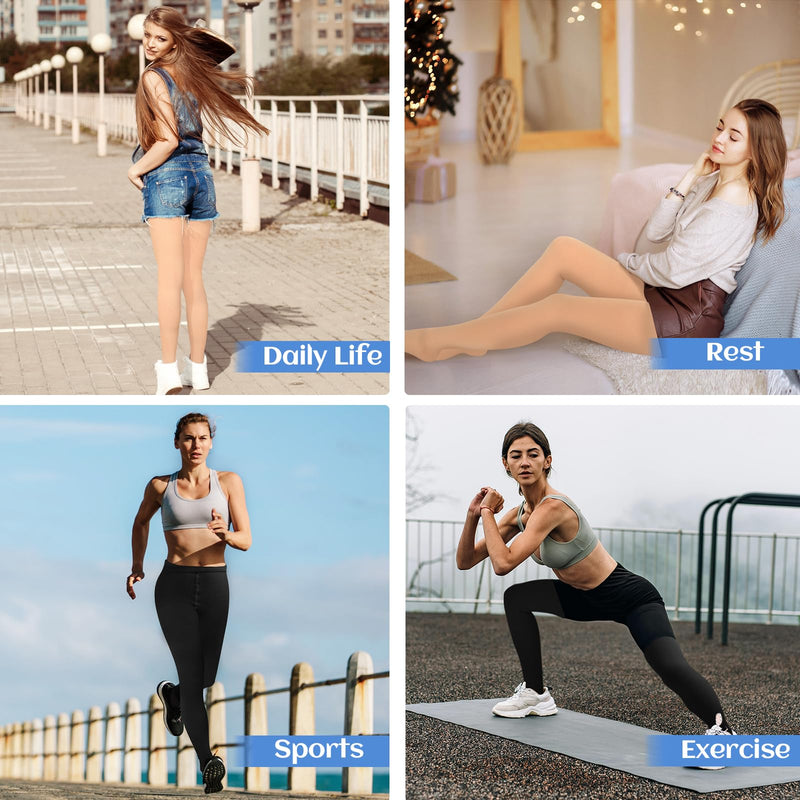 [Australia] - Compression Pantyhose for Women & Men, Medical Graduated Compression Stockings, Waist High Support Tights, Opaque Leggings for Varicose Veins,Edema,Post Surgery Small 20-30mmHg Footless Black 