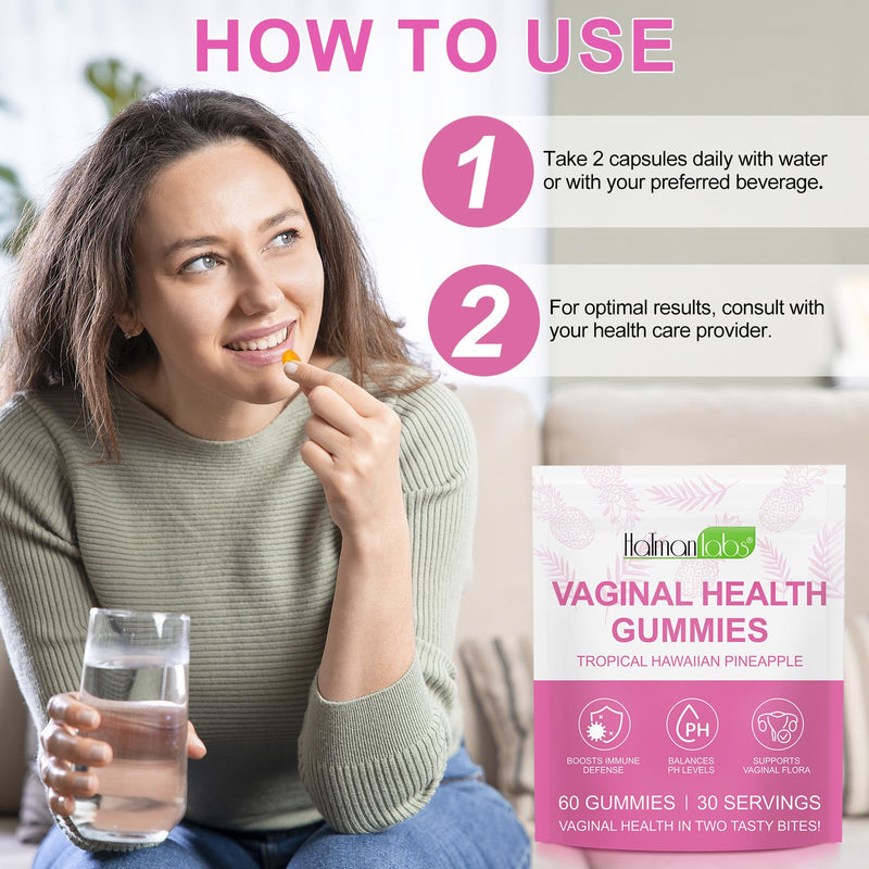 Premium Feminine Balance Gummies, Pineapple Gummies for Women PH, Vital Vaginal Probiotics Source Feminine Gummy for Women of All Ages