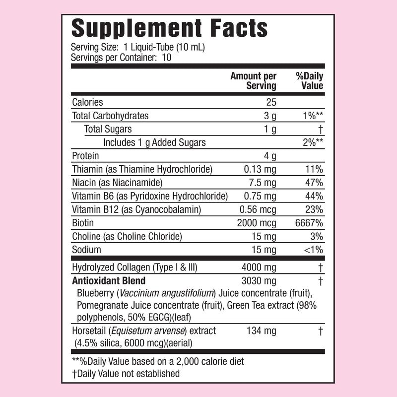 Applied Nutrition Liquid Collagen Skin Revitalization Drink (2 Pack) | Healthy-Looking Skin | 4,000 mg Collagen + Biotin + Silica | Strawberry Kiwi Flavor Collagen Drink | 2 X 10 Liquid Tubes