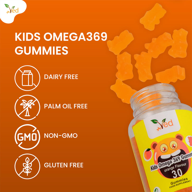 Omega 3 6 9 Gummie Kids,15 Day Supply, Natural Orange Flavour, 30 Chewable Vegan Gummies, Vegetarian Friendly, Energy & Immune System, Kids Omega 3 6 9 Gummies, GMO & Gluten Free. Kids Omega 3 6 9 Gummie